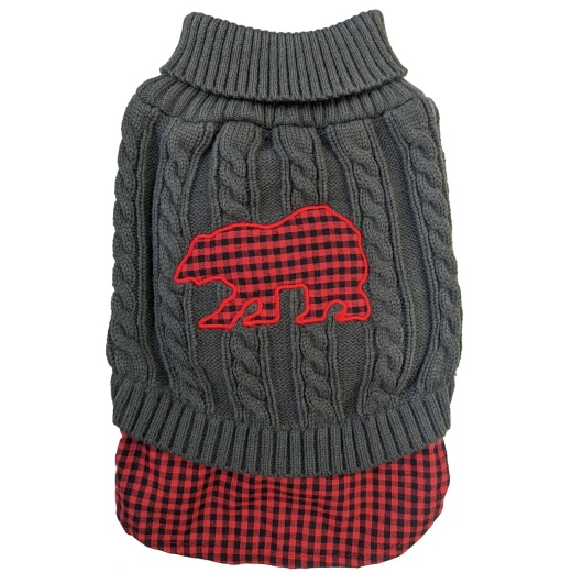 Fashion Pet Un-Tucked Plaid Sweater for Dogs