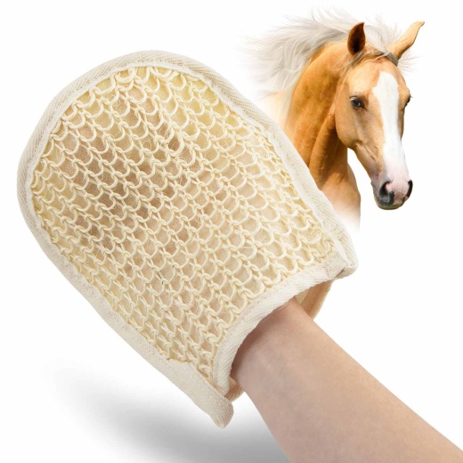 Jeffers Double-Sided Sisal/Fleecy Face Mitt for Dog Grooming