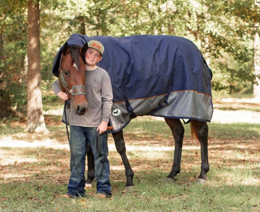 Jeffers Economy Plus Combo Neck Horse Blanket, Navy/Gray - Buy Online Now!