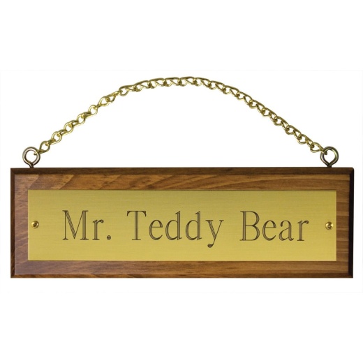 Wooden Stall Sign with Chain by Perri's Leather