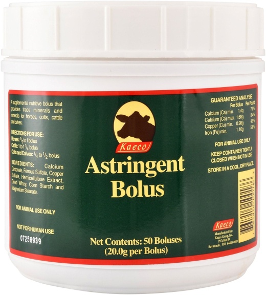 Astringent Bolus, 50 Count | Kaeco Farm Animal Supplement