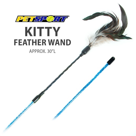 Kitty Feather Wand Toy by Petsport - 30" Assorted Colors