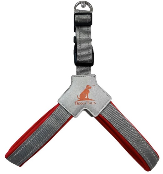 Doggy Tales Step In V Harness in Red