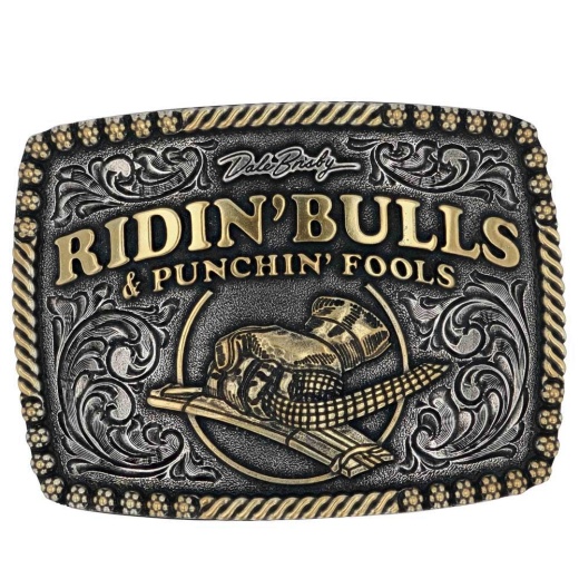 Dale Brisby Bulls & Fools Attitude Belt Buckle - Montana Silversmiths