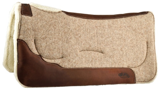 Contoured Shock-Absorbing Gel Wool Saddle Pad - Merino Wool