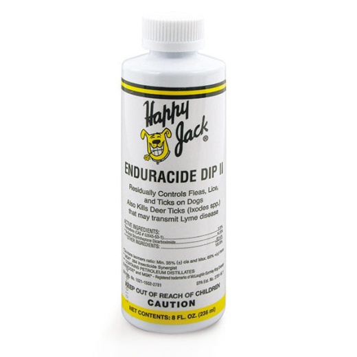 Happy Jack Enduracide Dip II, 8 Oz - Effective Flea, Lice, and Tick Control for Dogs