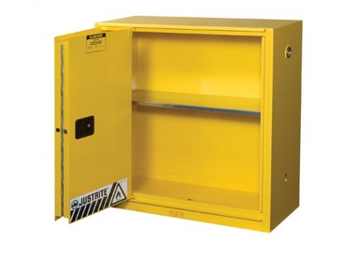 30 Gallon, 1 Shelf, 1 Bi-Fold Self-Close Door, Flammable Cabinet, Sure-Grip Ex, Yellow