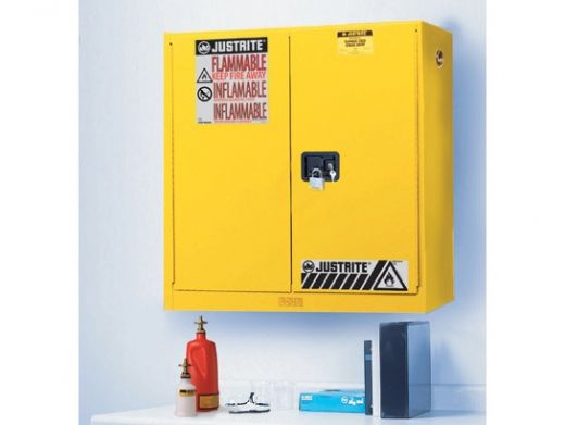20 Gallon, 3 Shelves, 2 Doors, Manual Close, Wall Mount Flammable Cabinet