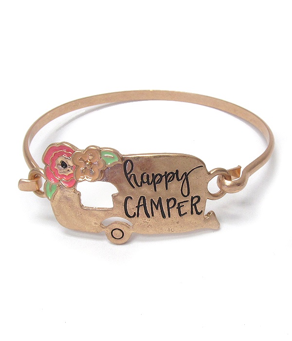Happy Camper Wire Bangle Bracelet