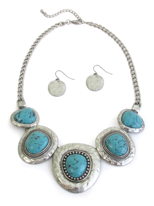 Turquoise Link Necklace Set