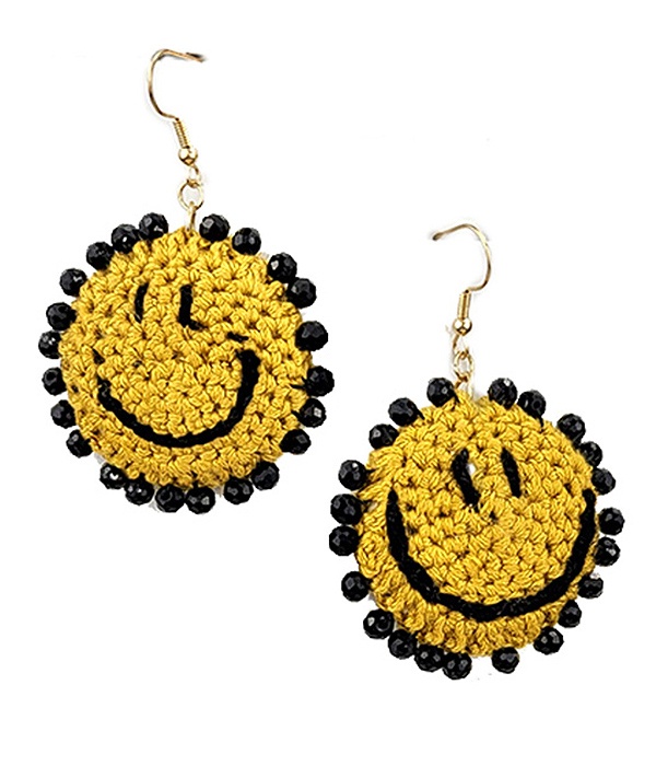 Handmade Crochet Earring - Smile