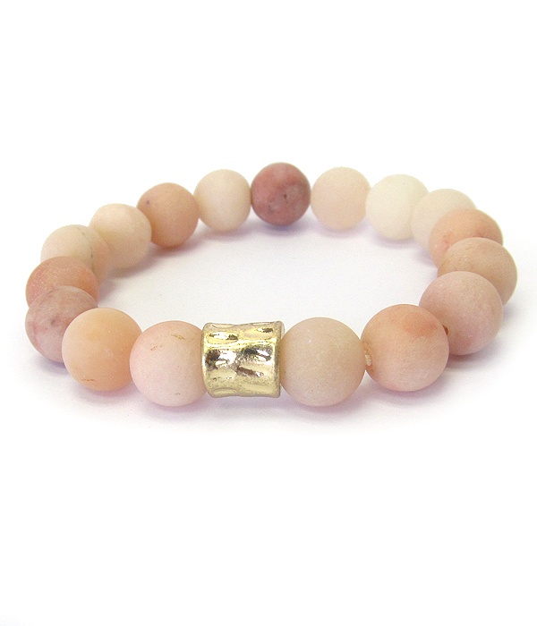 Semi Precious Stone Stretch Bracelet - Pink Aventurine