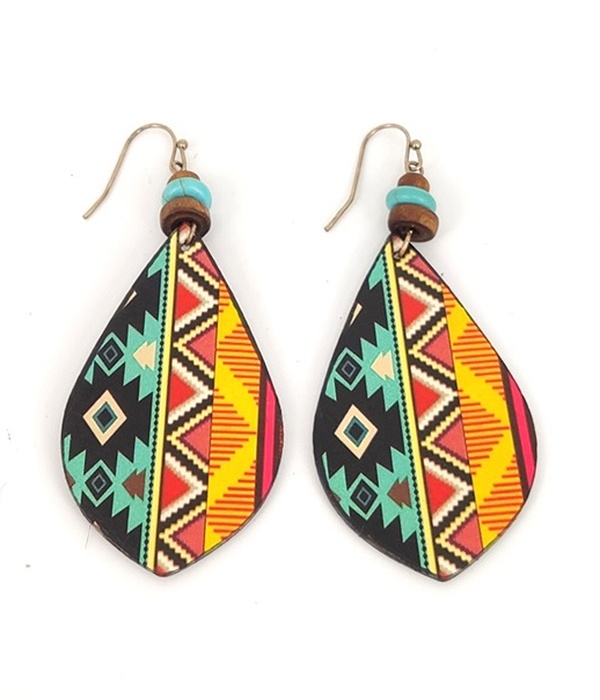 Aztec Pattern Marquise Earring