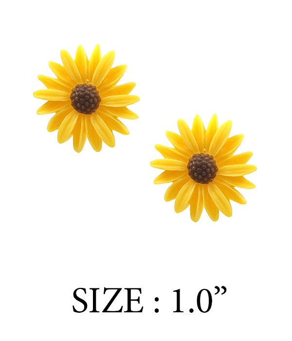 Acrylic Sunflower Stud Earring