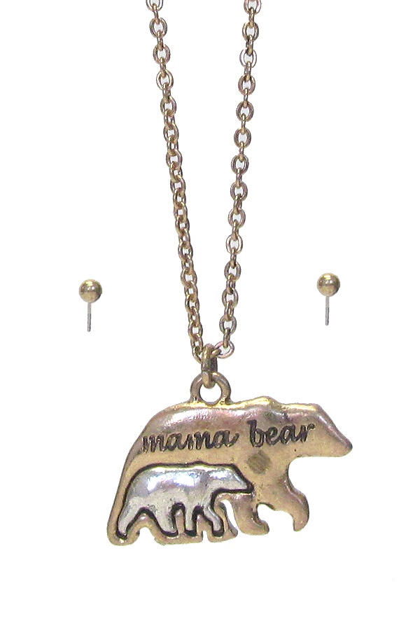 Mama Bear Theme Necklace Set
