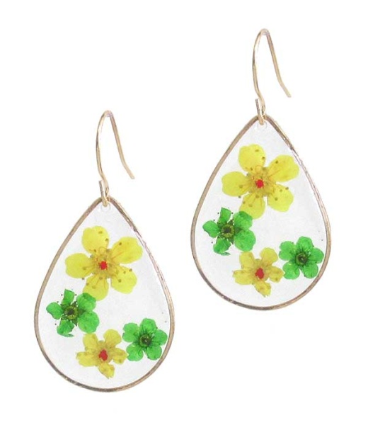 Dry Flower Teardrop Earring