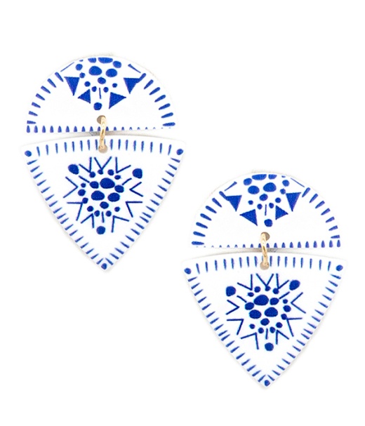 Porcelain Inspired Acrylic Earring