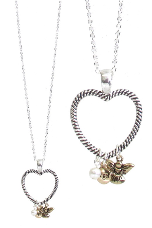 Angel Heart Pendant Necklace - Religious Inspiration Jewelry
