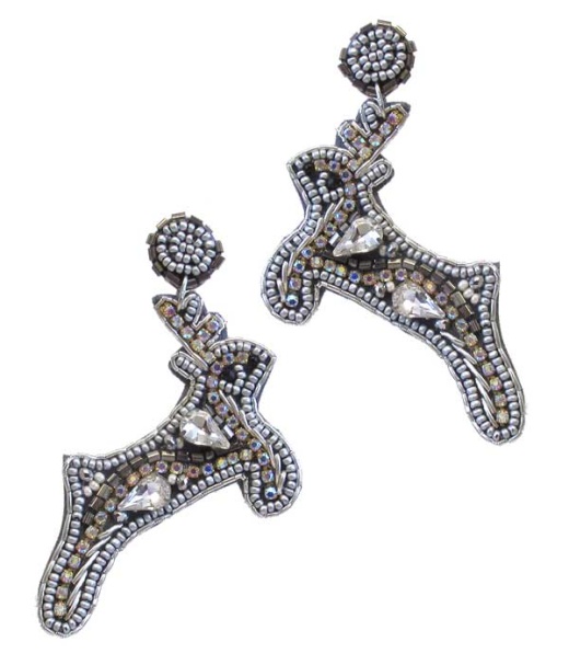 Handmade Christmas Theme Multi Seedbead Earring - Reindeer