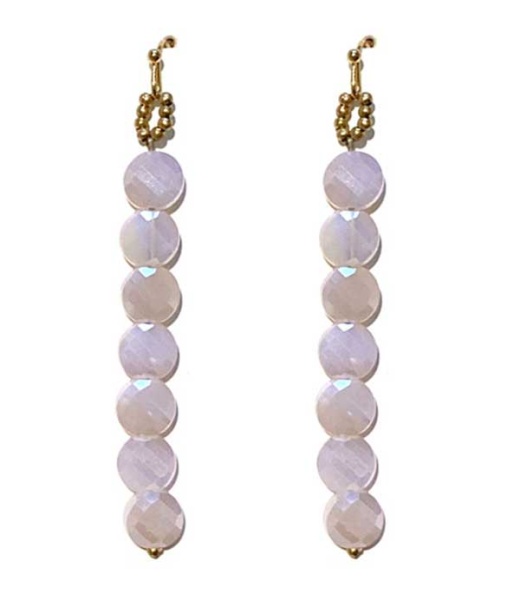 Multi Facet Stone Link Drop Earring