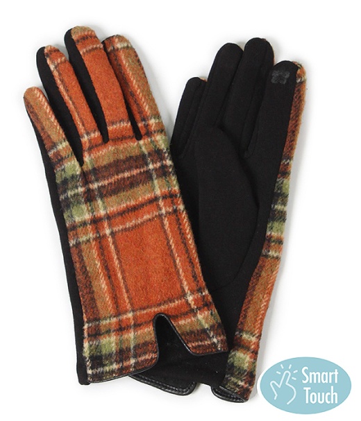 Plaid Pattern Gloves - 100% Polyester RU Color