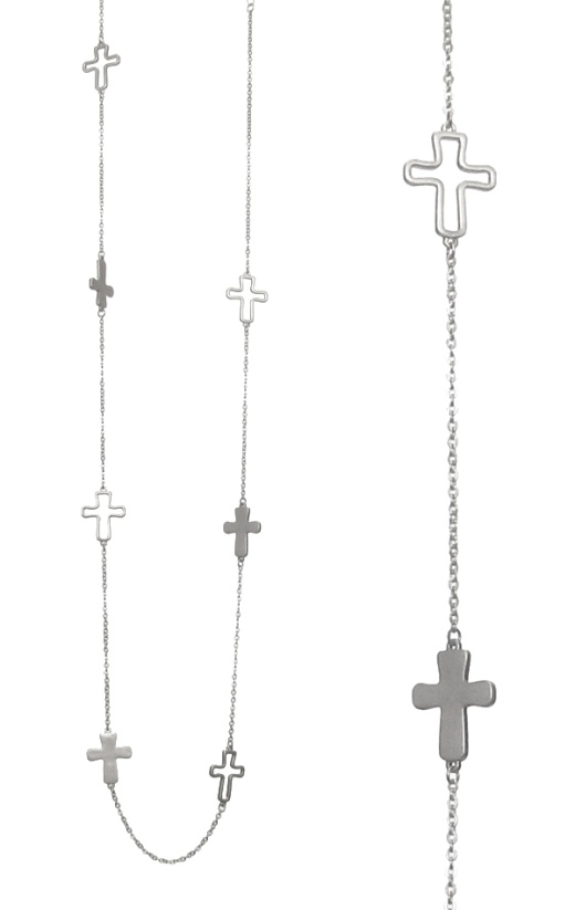 Cross Link Long Chain Necklace