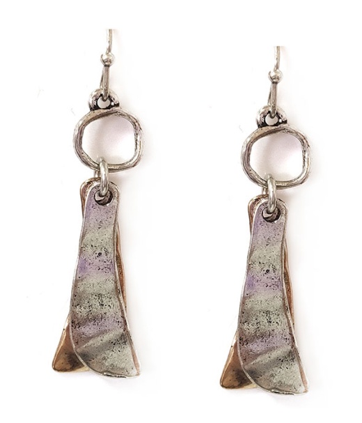 Vintage Double Metal Bar Drop Earring