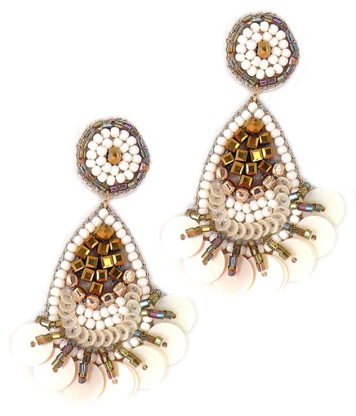 Handmade Seedbead Mix And Teardrop Earring
