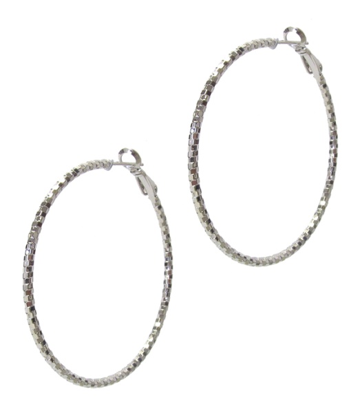Textured Metal Hoop Earring
