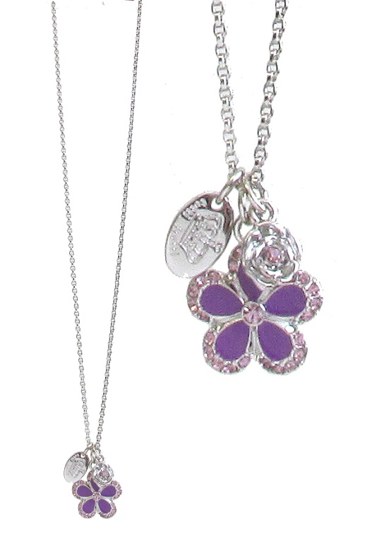 Tutti Frutti Crystal and Epoxy Flower Pendant Necklace