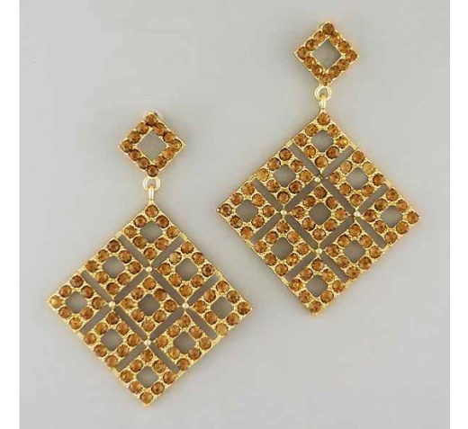 Crystal Square Drop Earrings