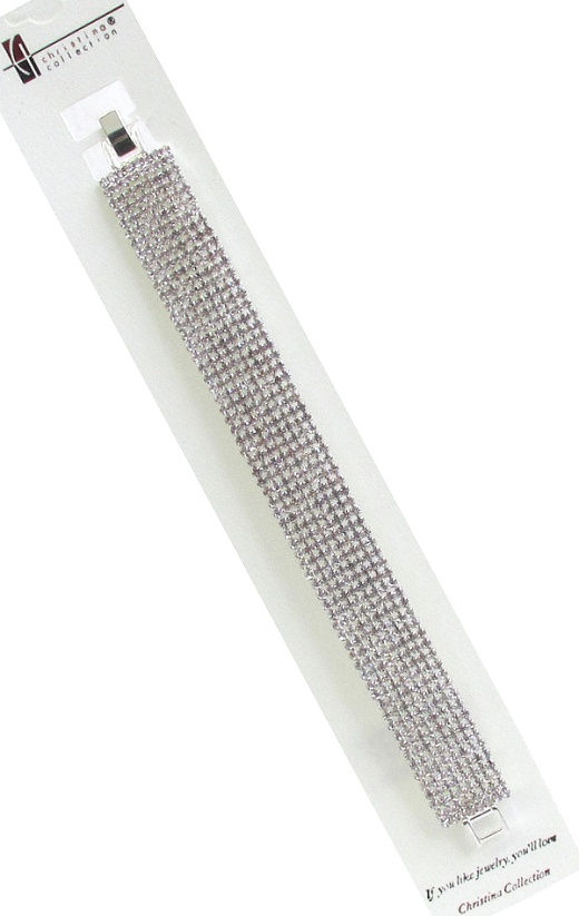 Rhinestone Tennis Bracelet - 8 Row