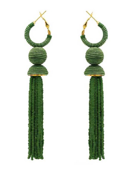 Wholesale Multi Seedbead Tassel Drop Earring