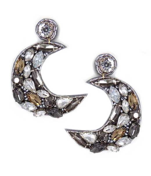 Handmade Facet Stone Mix Moon Earring - Wholesale Jewelry at Its Finest