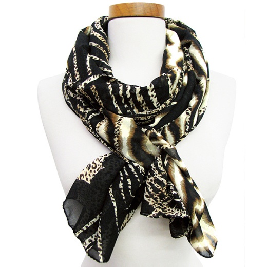 Wild Animal Pattern Chiffon Scarf