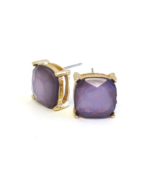 Facet Stone Stud Earring