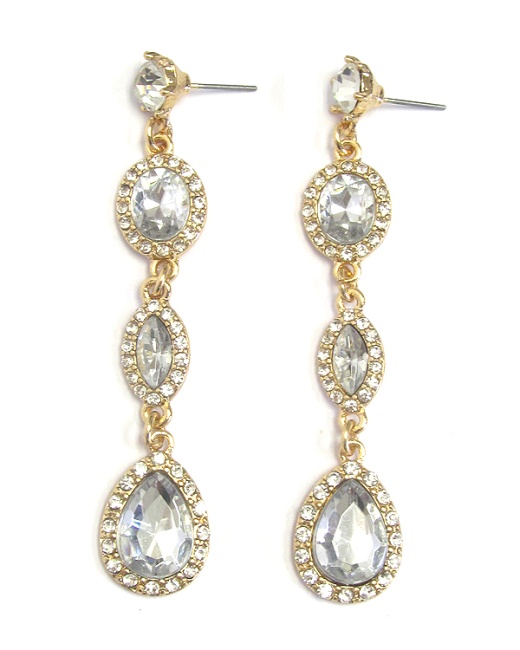 Crystal Drop Long Earring