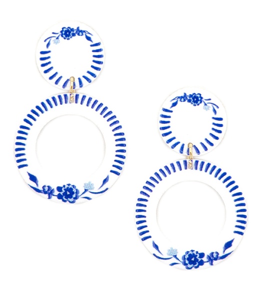 Porcelain Inspired Acrylic Earring
