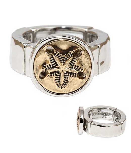 Sealife Theme Stretch Ring - Sand Dollar