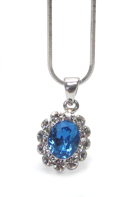 Made In Korea Whitegold Plating Facet Cz And Crystal Princess Necklace