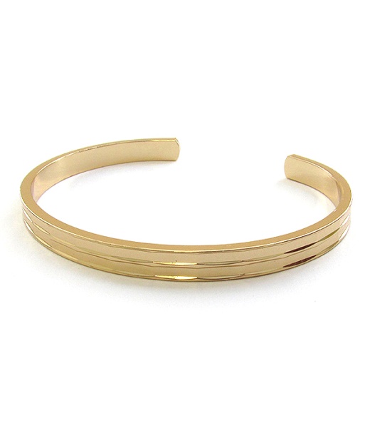 Brass Bangle Bracelet - GD Color, Lead and Nickel Compliant