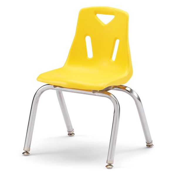 Berries® Stacking Chair With Chrome-Plated Legs - 14" Ht - Yellow