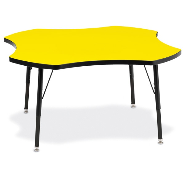 Berries® Four Leaf Activity Table, A-Height - Yellow/Black/Black