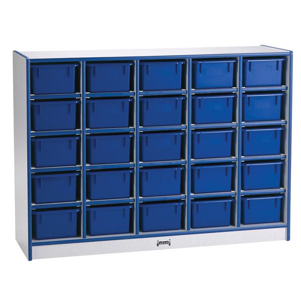 Rainbow Accents® 25 Cubbie-Tray Mobile Storage - With Trays - Navy
