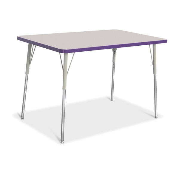 Berries® Rectangle Activity Table - 30" X 48", A-Height - Gray/Purple/Gray