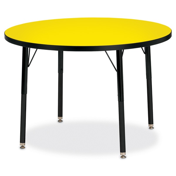 Berries® Round Activity Table - 36" Diameter, A-Height - Yellow/Black/Black
