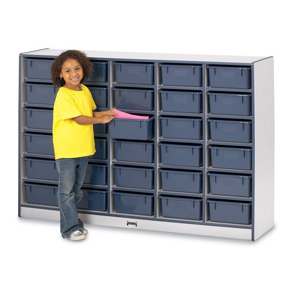 Rainbow Accents® 30 Tub Mobile Storage - With Tubs - Black