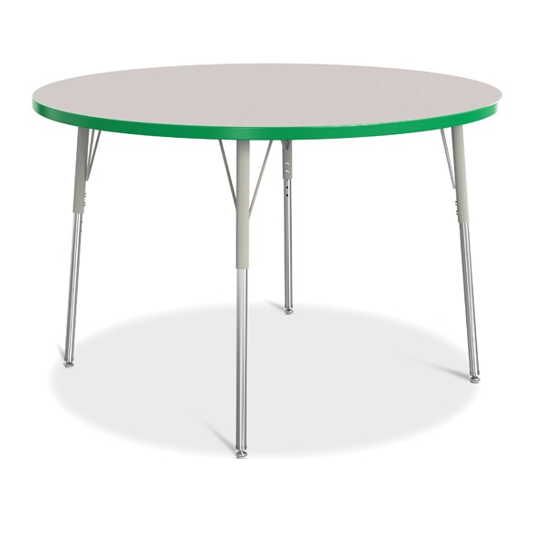 Berries® Round Activity Table - 48" Diameter, A-Height - Gray/Green/Gray