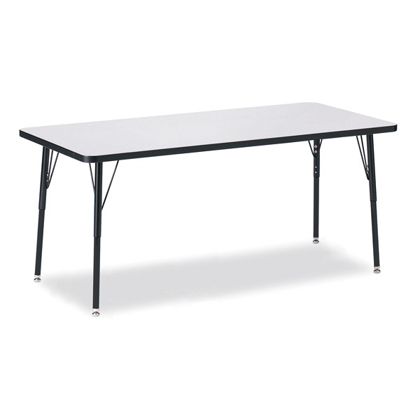 Berries® Rectangle Activity Table - 30" X 72", A-Height - Gray/Black/Black