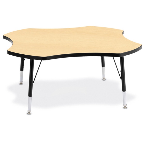 Berries® Four Leaf Activity Table, T-Height - Maple/Black/Black